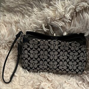 Coach Black and Gray Signature Wristlet